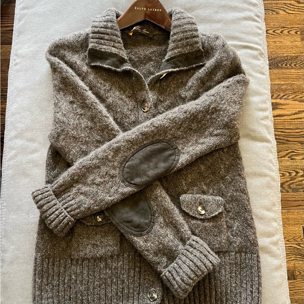 Loro Piana Cardigan size 444 with suede Elbow Patches